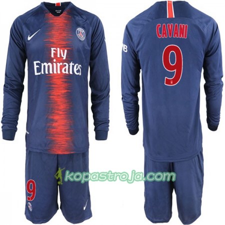 Billiga Fotbollströjor Paris Saint-Germain Cavani 9 Barn Hemma tröja 2018/19 Långärmad